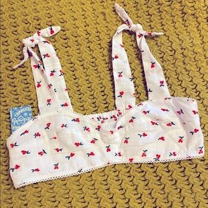 Free People Cherry Bralette Crop Top